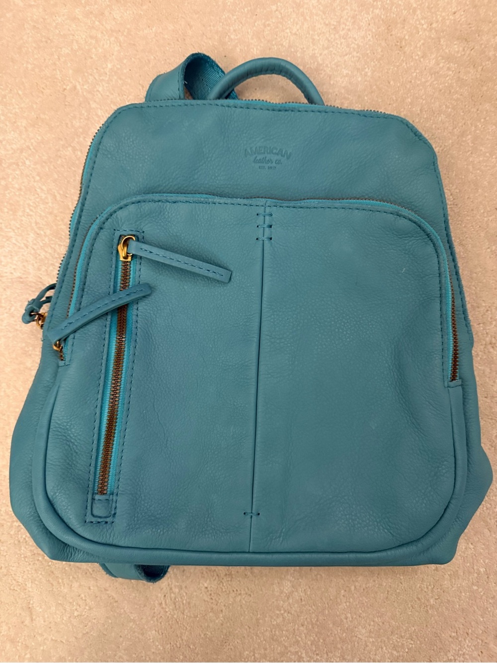 American Leather Co. Teal Leather Backpack